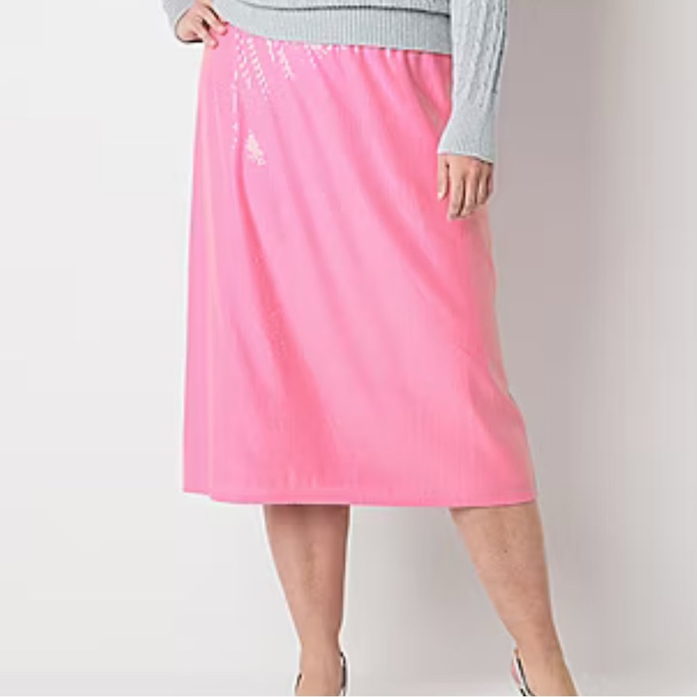 St. John's Bay Pink Sequin Maxi Skirt - 3X - Fast Ship